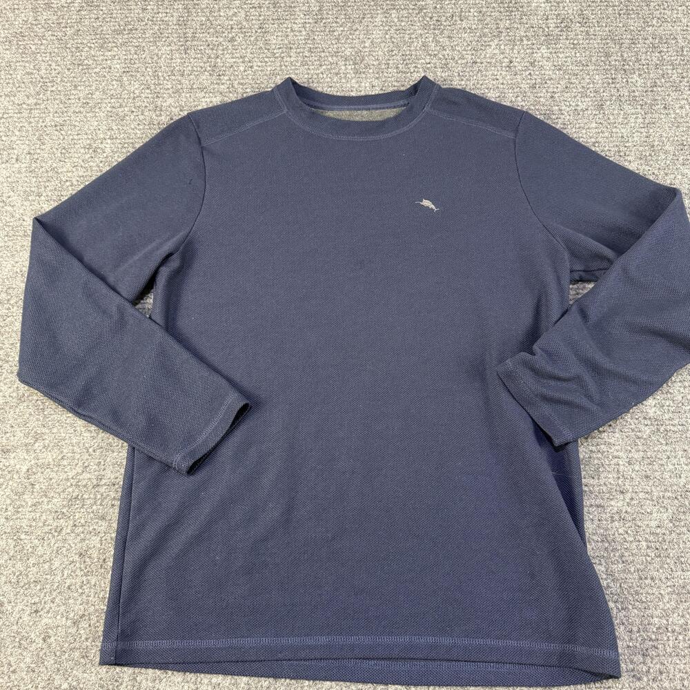 Tommy Bahama Sweatshirt Mens Medium Navy Blue Long Sleeve Crewneck Pullover